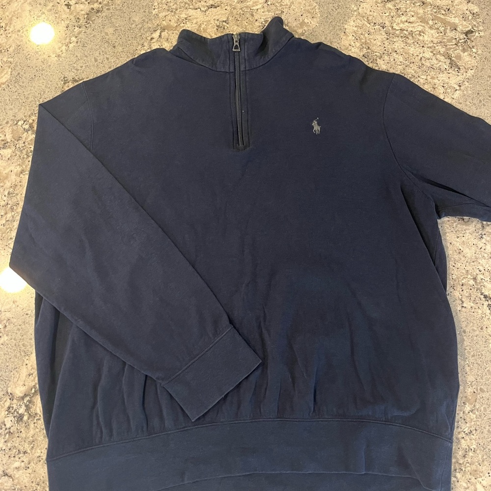 Navy Blue Polo Performance Q-Zip by Ralph Lauren